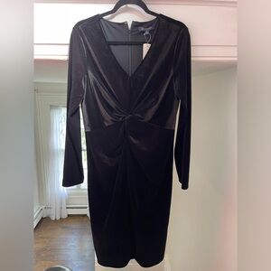 Blk suede long sleeve dress